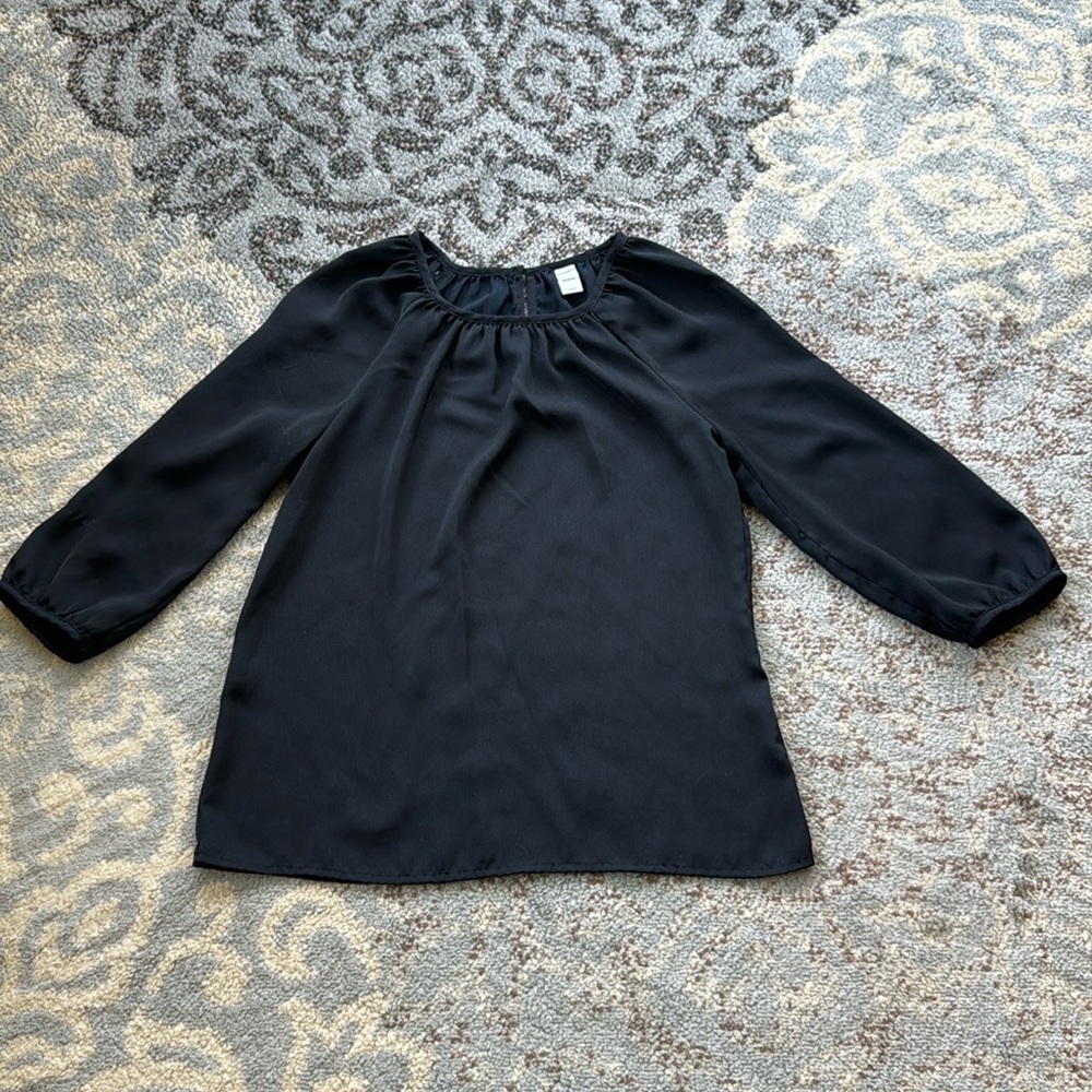 Old Navy Puff Sleeve Blouse Black XS